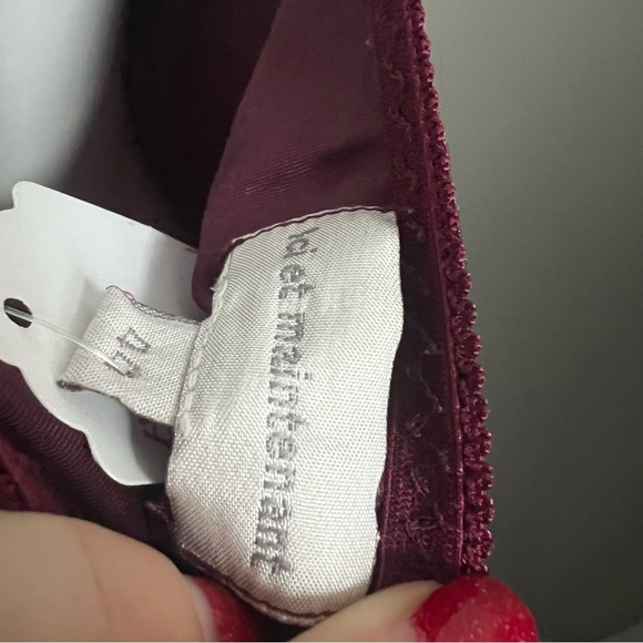 Vintage Burgundy Satin Lace Trim Maxi Slip Dress • Romantic Evening 44/ L - Picture 9 of 9